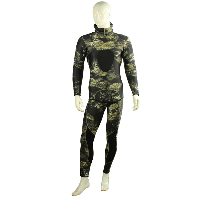 Combinaison de pêche sous-marine en deux pièces pour hommes, Camouflage 3MM, double nylon, couture aveuglante