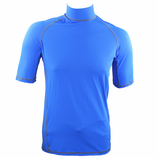 210 Sgm NYLON UV 50+ MANCHES COURTES POUR HOMMES ET FEMMES BLEU ROUGE BLANC COULEURS RASH GUARD