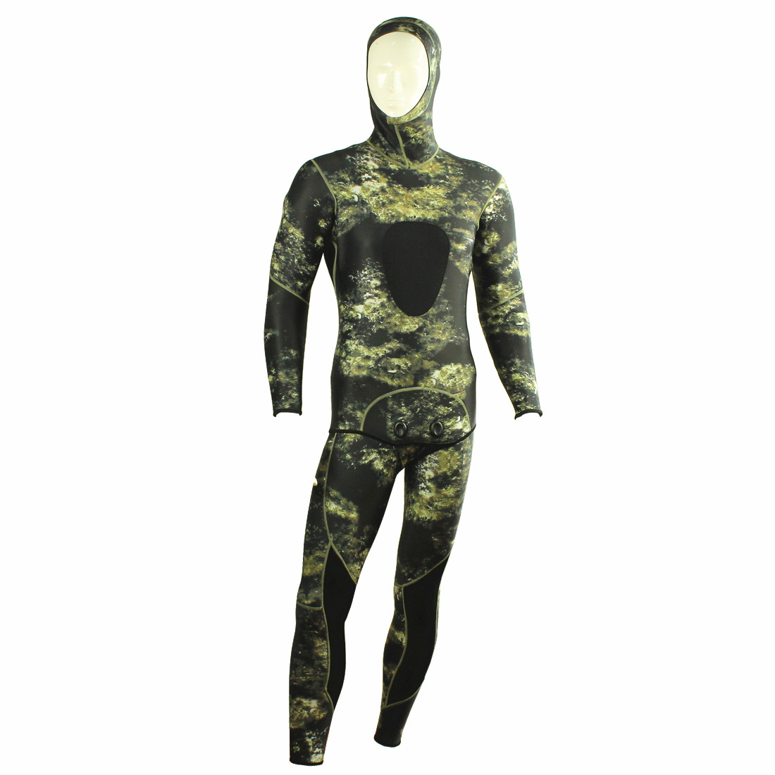 Combinaison de pêche sous-marine en deux pièces pour hommes, Camouflage 3MM, double nylon, couture aveuglante